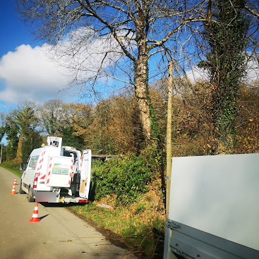 Élagage en bord de route – chantier de MJ Élagage Abattage dans le Morbihan